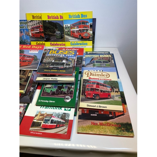 327 - Large quantity of Bus related books including Fifty years of the Green line, Daimler Buses in Camera... 