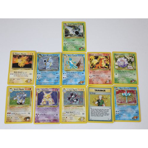 355 - Pokemon TCG - A group of cards from Legendary, Gym Challenge / Heroes including Alakazam 1/110, Dark... 