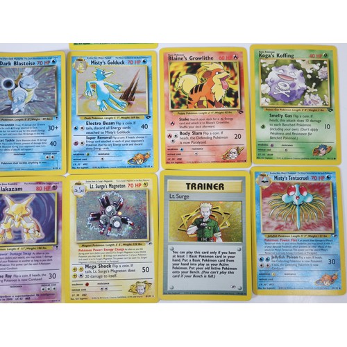 355 - Pokemon TCG - A group of cards from Legendary, Gym Challenge / Heroes including Alakazam 1/110, Dark... 