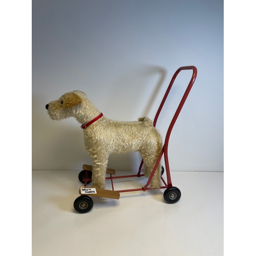 363 - Vintage Children's Merrythought Elephant and Pedigree soft toys LTD Dog push along/Ride on