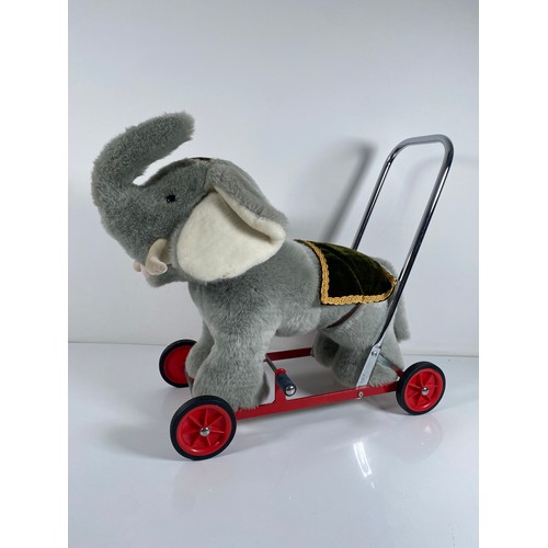 363 - Vintage Children's Merrythought Elephant and Pedigree soft toys LTD Dog push along/Ride on