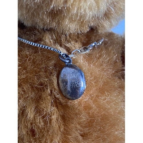 359 - A limited edition of No. 418 out of 500 Johnathan Little folk Teddy bear with 925 Silver locket