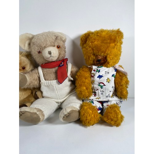 348 - A collection of Miscellaneous teddy bears including Harrods bag.