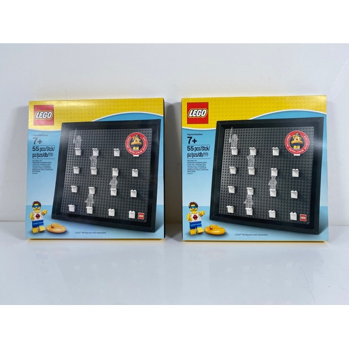 367 - Two Lego Mini figure Building display boards