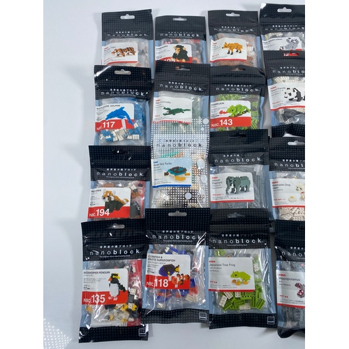 368 - A collection of 24 Nanoblock mini Animal Building sets, Thre Zuru Mayka Toy block tapes and Limited ... 