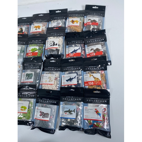 368 - A collection of 24 Nanoblock mini Animal Building sets, Thre Zuru Mayka Toy block tapes and Limited ... 