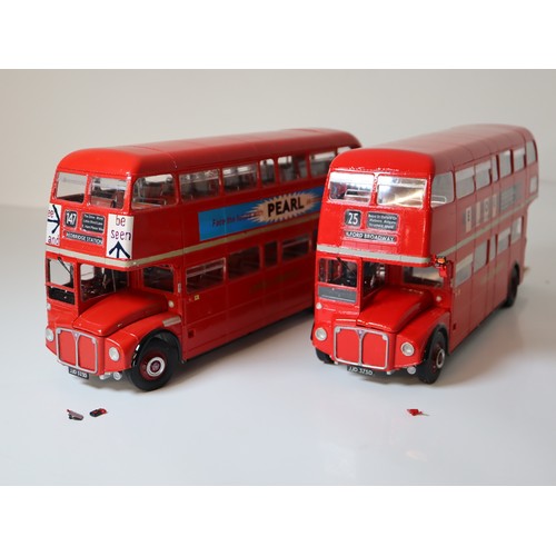 77 - 2 x Revel Kit Built Scale 1:24 Routemaster Bus No. 25 route & Route No 147