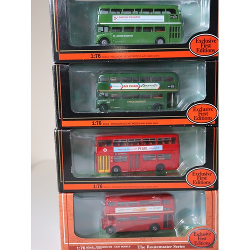 81 - A group of boxed and unboxed EFE & other 1:76 scale die-cast models including Daimler DMS bus 25701 ... 