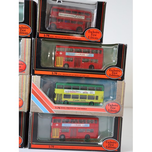 81 - A group of boxed and unboxed EFE & other 1:76 scale die-cast models including Daimler DMS bus 25701 ... 