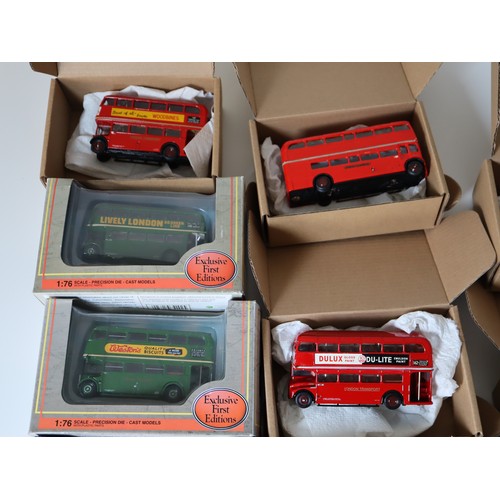 82 - A group of boxed and unboxed EFE & other 1:76 scale die-cast models including AEC 2RT2 class bus LT ... 