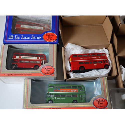 82 - A group of boxed and unboxed EFE & other 1:76 scale die-cast models including AEC 2RT2 class bus LT ... 