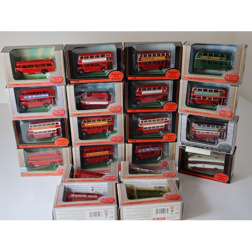 85 - A group of boxed EFE 1:76 scale die-cast bus / coach models including War Time Bus AEC STL Class Bus... 