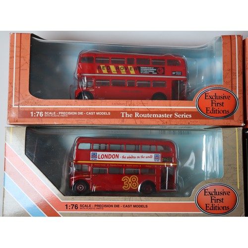 86 - A group of boxed EFE 1:76 scale die-cast bus / coach models including RML routemaster RML 2272
regCU... 