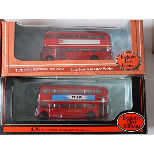 86 - A group of boxed EFE 1:76 scale die-cast bus / coach models including RML routemaster RML 2272
regCU... 