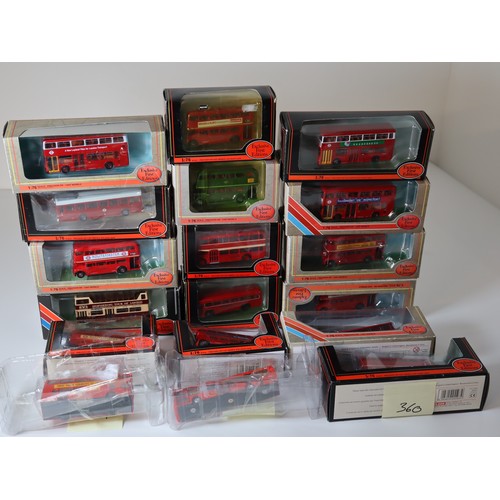 87 - A group of boxed and unboxed EFE 1:76 scale die-cast bus / coach models including London Transport
L... 