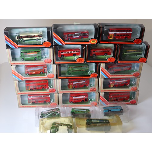 88 - A group of boxed and unboxed EFE 1:76 scale die-cast bus / coach models including Routemaster Protot... 