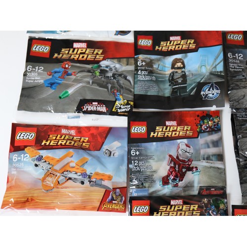 182 - LEGO - Marvel Super Heroes Poly Bags including 30448 Spiderman vs The Venom Symbiote (3) 30168  Iron... 