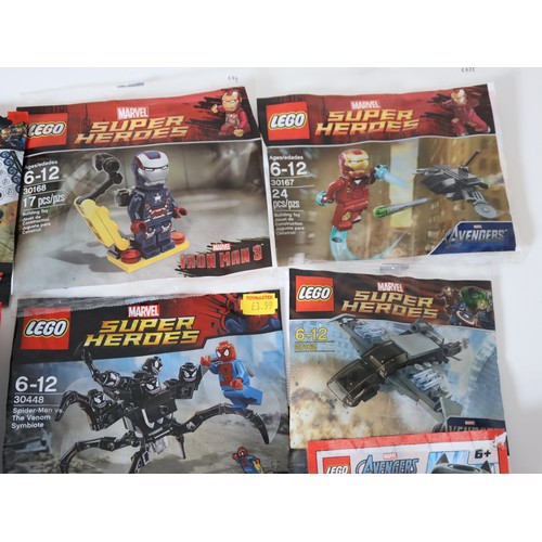 182 - LEGO - Marvel Super Heroes Poly Bags including 30448 Spiderman vs The Venom Symbiote (3) 30168  Iron... 