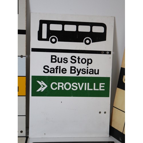 226 - A group of vintage plastic Bus Stop Signs from various counties / routes - Double Sided