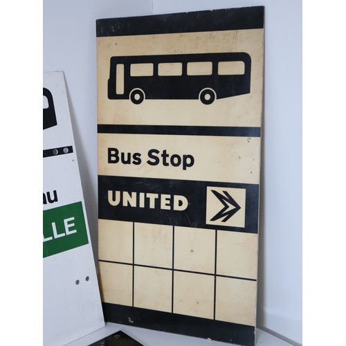 226 - A group of vintage plastic Bus Stop Signs from various counties / routes - Double Sided