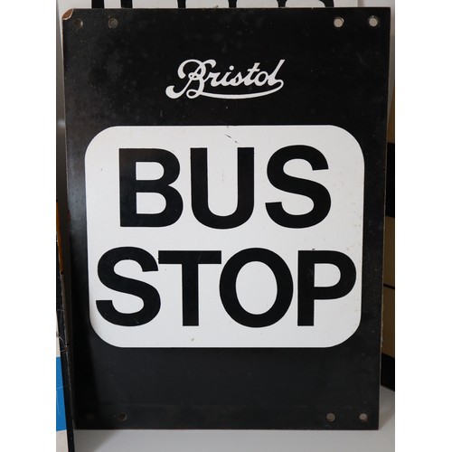 226 - A group of vintage plastic Bus Stop Signs from various counties / routes - Double Sided