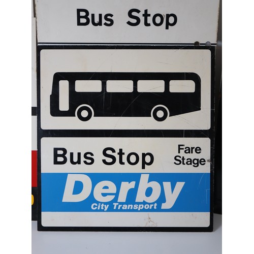 226 - A group of vintage plastic Bus Stop Signs from various counties / routes - Double Sided