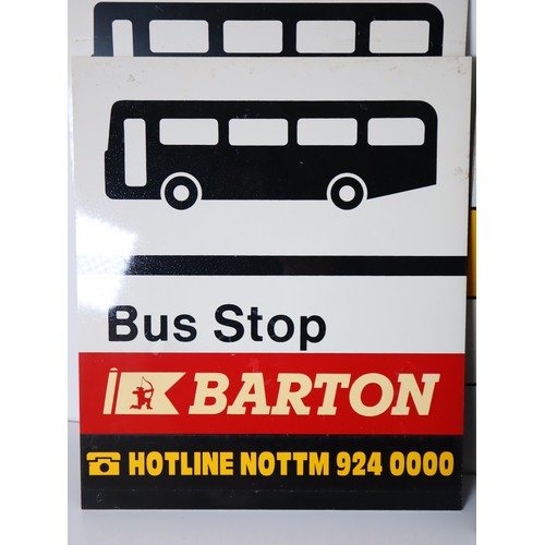 226 - A group of vintage plastic Bus Stop Signs from various counties / routes - Double Sided