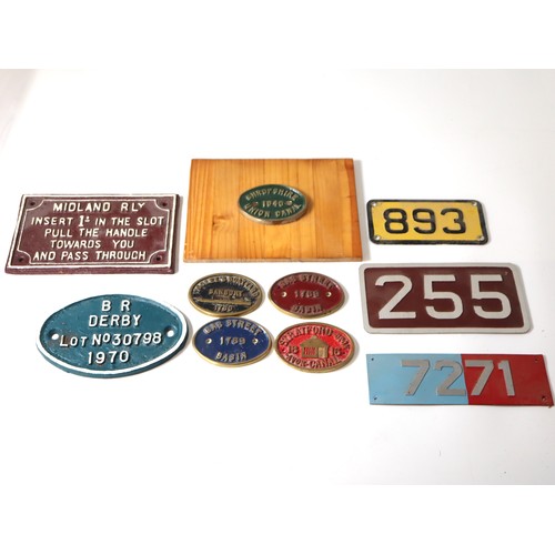 238 - Various Cast Iron Plaques & Bus & Coach Plates including British Rail Derby Wagon Plate 1970, Midlan... 