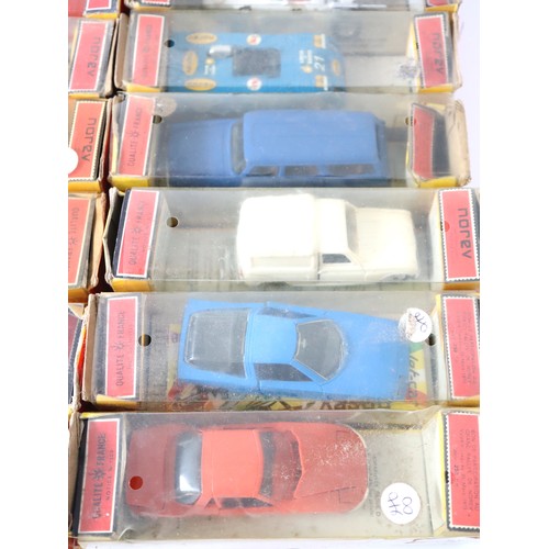 240 - A collection of 31 1970's Norev Plastic 1:43 Scale Model Cars / Racing Cars in original boxes includ... 