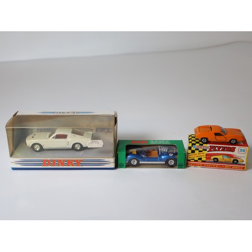 242 - Dinky DY16-B 1967 Ford mustang Fast back, Mini Gama 9603 Ford GT 40 + Lone Star Flyers 36 Lotus Euro... 