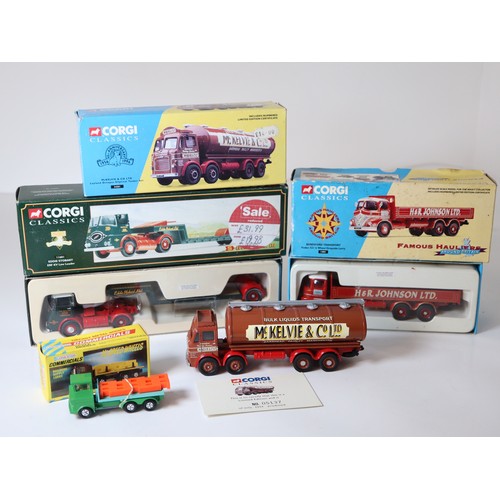 245 - Corgi Classics 11601 Eddie Stobart ERF KV Low Loader, 14001 Beresford Transport Foden S21 6 Wheel Dr... 