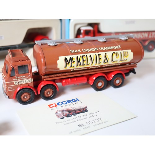 245 - Corgi Classics 11601 Eddie Stobart ERF KV Low Loader, 14001 Beresford Transport Foden S21 6 Wheel Dr... 