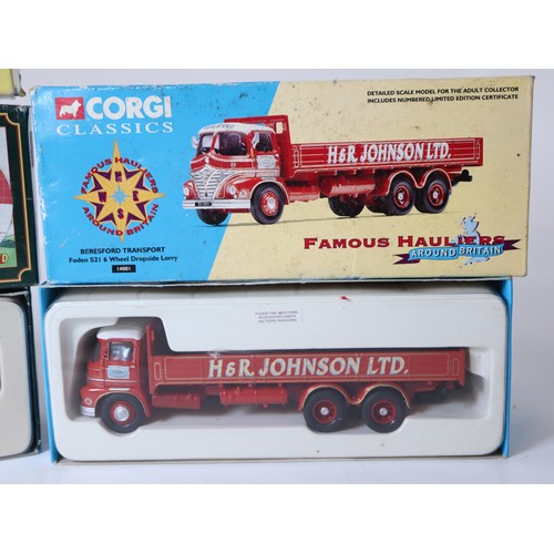 245 - Corgi Classics 11601 Eddie Stobart ERF KV Low Loader, 14001 Beresford Transport Foden S21 6 Wheel Dr... 