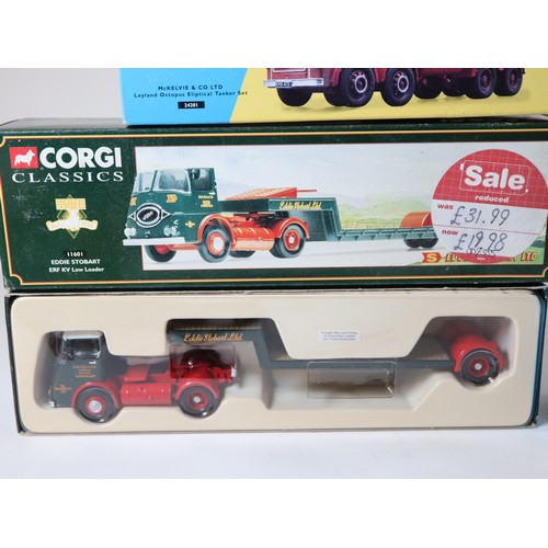 245 - Corgi Classics 11601 Eddie Stobart ERF KV Low Loader, 14001 Beresford Transport Foden S21 6 Wheel Dr... 