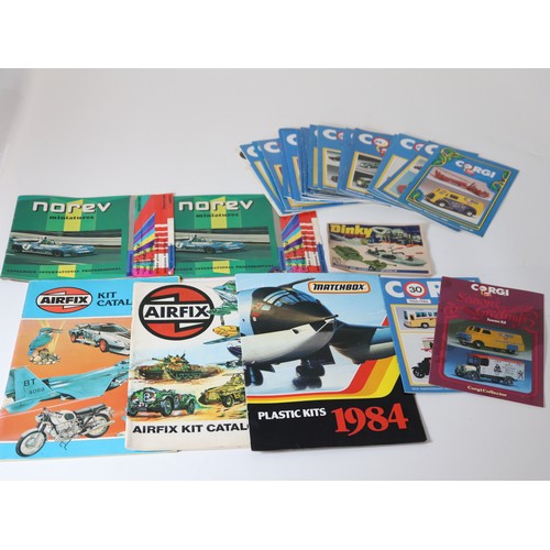 246 - 1970-80's Norev, Airfix, Matchbox Catalogues + 1980-90's Corgi Collection Monthly programs