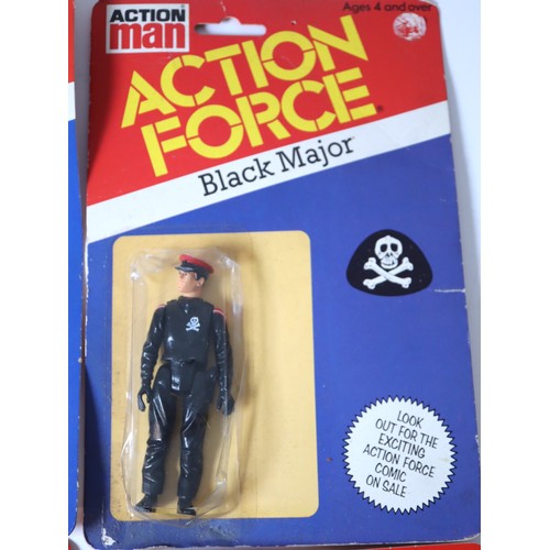 247 - Action Man Action Force Carded Figures including Italian SAS Squad Leader, SAS Frogman, Black Major,... 