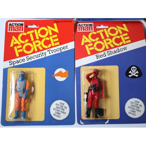 247 - Action Man Action Force Carded Figures including Italian SAS Squad Leader, SAS Frogman, Black Major,... 