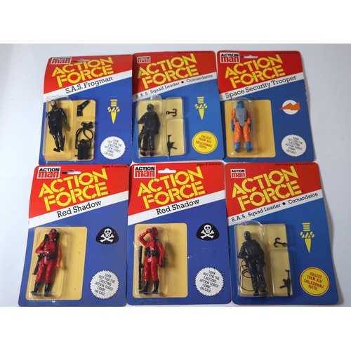 248 - Action Man Action Force Carded Figures including Italian SAS Squad Leader (2), SAS Frogman, Space Se... 