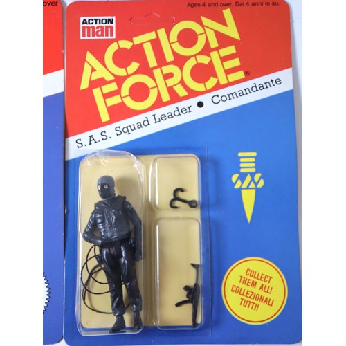 248 - Action Man Action Force Carded Figures including Italian SAS Squad Leader (2), SAS Frogman, Space Se... 