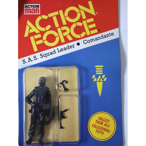 249 - Action Man Action Force Carded Figures including Italian SAS Squad Leader (2), SAS Frogman (2),  Spa... 