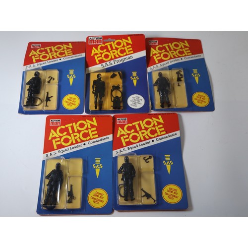 251 - Action Man Action Force Carded Figures including Italian SAS Squad Leader (4) & SAS Frogman