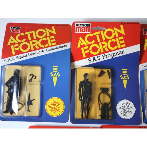 251 - Action Man Action Force Carded Figures including Italian SAS Squad Leader (4) & SAS Frogman