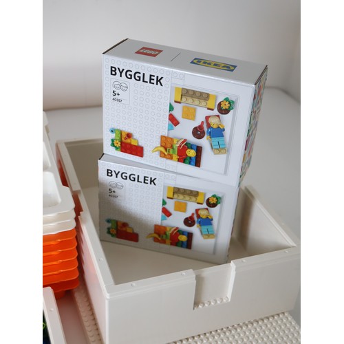 266 - LEGO - Various sorting trays / LEGO Storage boxes with loose bricks + 2 new sealed Lego Ikea 40357