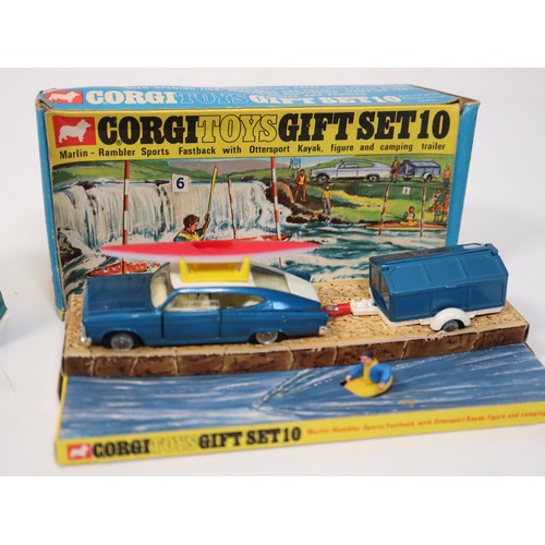 291 - Corgi Toys Gift Set 7 DAKTARI & Gift Set 10 Marlin Rambler With Ottersport Kayak Figure & Trailer - ... 