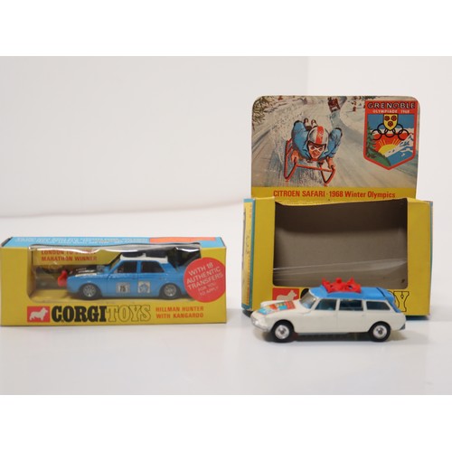 292 - Corgi Toys 302 Hillman Hunter + 499 Citroen Safari 1968 Winter Olympics