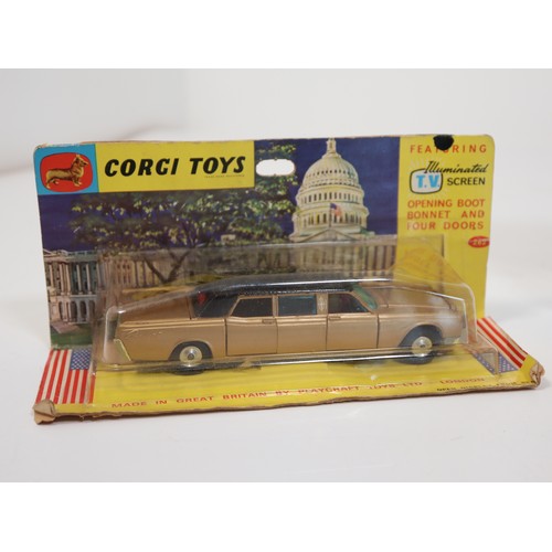 294 - Corgi Toys 332 Lancia Fulvia Sport Zagato, 262 Lincoln Continental Limousine, 341 Mini Marco GT 850,... 