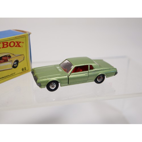 376 - Matchbox 62 Mercury Cougar Metallic Green E4 Series Type Box