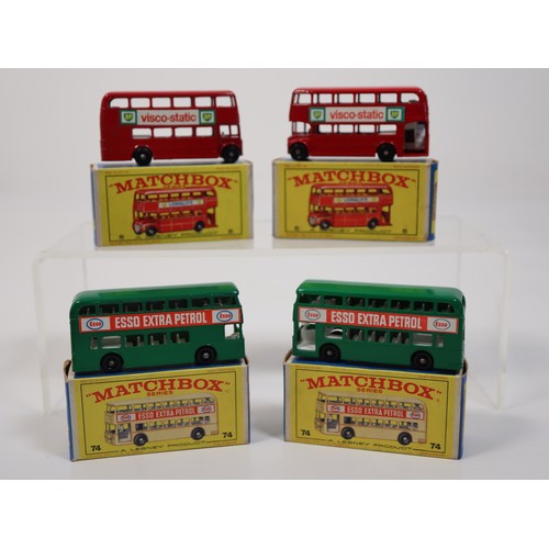 379 - Matchbox 5 London Bus (2) E3 Series Box & 74b Daimler Bus (2) E4 Series Box