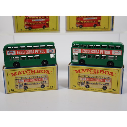 379 - Matchbox 5 London Bus (2) E3 Series Box & 74b Daimler Bus (2) E4 Series Box