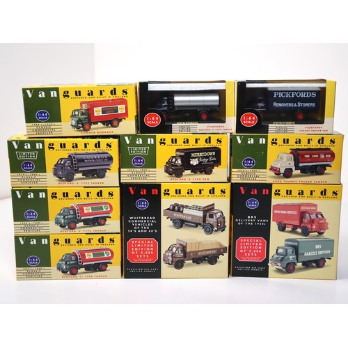 395 - A group of Vanguard 1:64 scale die-cast replica heavy haulage / commercial lorries including Ford Th... 